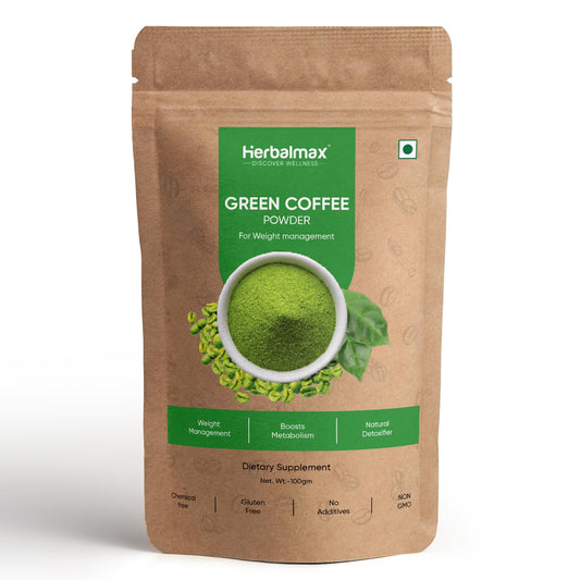 Herbal Max Green Coffee Powder | Natural Weight Management & Energy Support | Organic, All-Natural Supplement for Digestion, Metabolism & Daily Wellness | 100 g