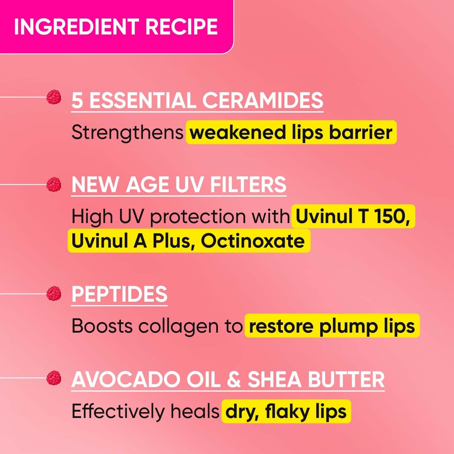 Zephivo Dot & Key Ceramide & Peptide Barrier Repair Lip Balm SPF 50, PA+++ |Plush Pink | UVA/UVB Lip Protection | Soft Tinted Lip Moisturizer | Boosts Collagen & Instantly Plumps Lip | Prevents Pigmentation | Lip Balm for Women | 10gm
