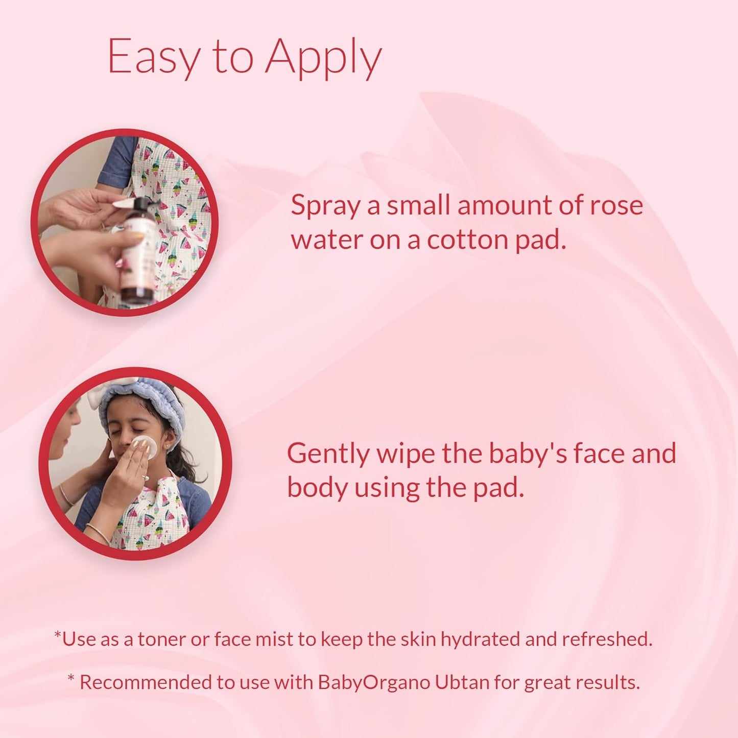 BabyOrgano Ayurvedic Rose Water for Face 1+ Months | Steam-Distilled Kannauj Roses | Skin Toner, Face Mist & Makeup Remover | Balances pH, Tightens Pores | Preservative & Chemical-Free | 200ml (Pack Of 1)