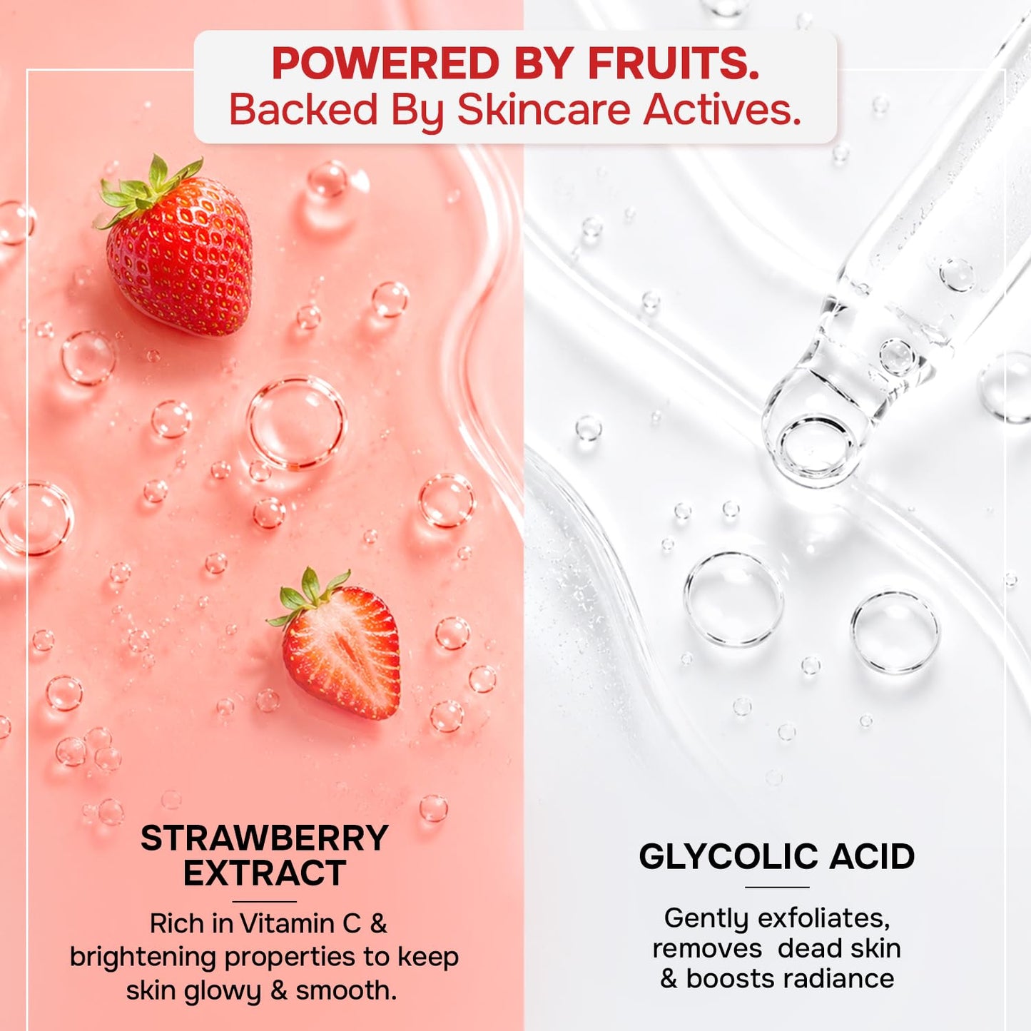 Swiss Beauty Care Juicy Glow Face Wash | Strawberry + Glycolic Acid | Removes Dirt & Grime | Refreshes and Revitalises Refines Skin Texture | Gently Exfoliates - 100g