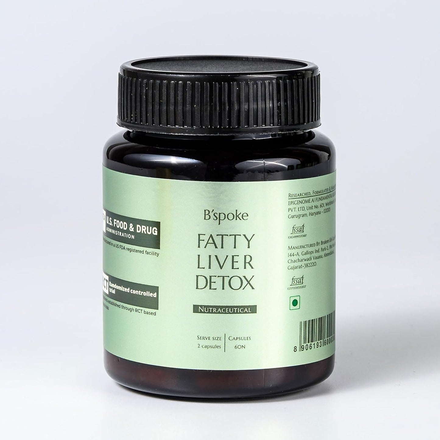 B'spoke Fatty Liver Detox | High Potency Formula for Cellular Detox & Liver Vitality | Enriched with Silymarin (Milk Thistle), Curcumin & Antioxidants | 60 Veggie Capsules