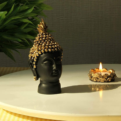 Resin Buddha Head Idol Statue | Buddha Head Meditation & Spiritual Showpiece for Home, Office, Living Room, Pooja Room & Garden Dcor | Feng Shui Figurine Gift for Positive Energy