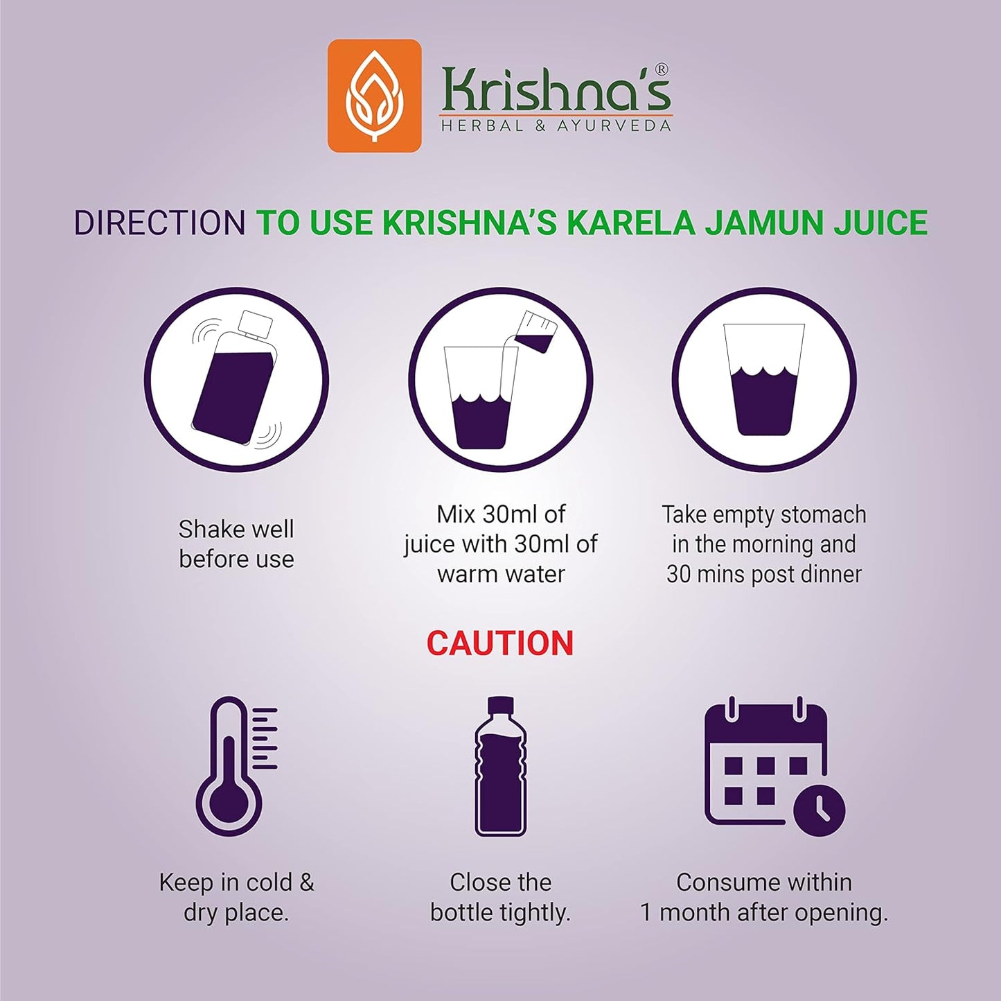 Krishna's Karela Jamun Mix Juice - 1000 ml | Fresh Karela & Jamun Seed | Ayurevedic Formulation to maintain Sugar Level | Enriched with Vitamin C - Vitamin A| Sugar free Juice with No Added Color or Flavour