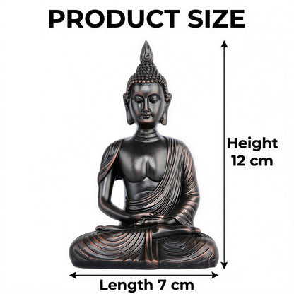 New Sitting Meditating Buddha Statue showpiece Idol Home Decor Items for Living Room and Gifts (Antique Copper)