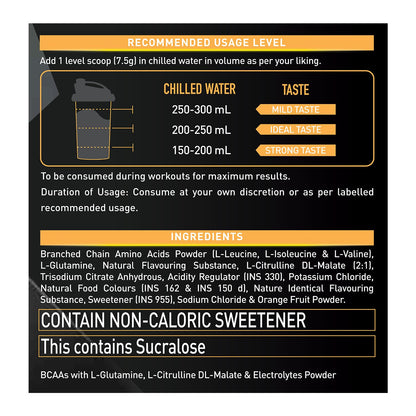 MuscleBlaze BCAA Gold 8:1:1 (450g, 60 Servings) | With Higher Leucine, Electrolytes & Glutamine