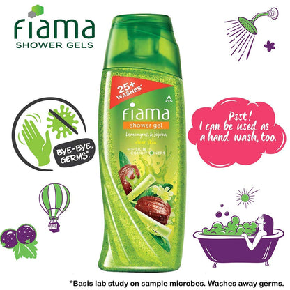 Fiama Shower Gel Lemongrass & Jojoba Body Wash with Skin Conditioners for Smooth Skin, 100 ml bottle