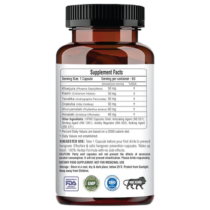 Supplement bottle with label showing 'Supplement Facts' and certification logos on a white background