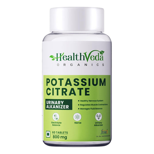 Zephivo HEALTH VEDA ORGANICS PRIVATE LIMITED Potassium Citrate,800 MgI60 Veg TabletsISupport Nerve,Muscle,Joint&Bone HealthIHelps Manage Electrolytes|For Both Men&Women