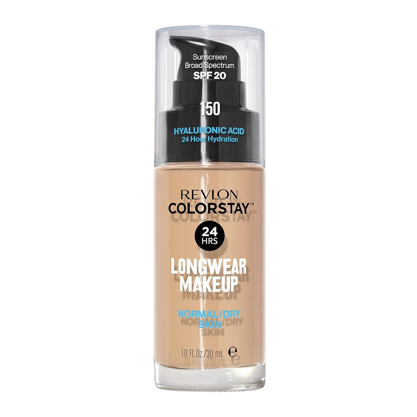 Revlon Liquid Foundation, ColorStay Face Makeup for Normal & Dry Skin, SPF 20, Longwear Medium-Full Coverage with Natural Finish, 150 Buff, 30 ml