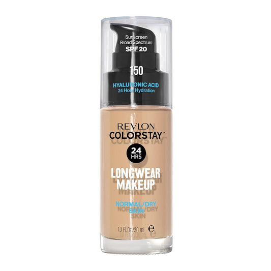Revlon Liquid Foundation, ColorStay Face Makeup for Normal & Dry Skin, SPF 20, Longwear Medium-Full Coverage with Natural Finish, 150 Buff, 30 ml