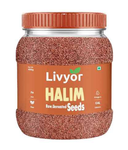 Livyor Premium Halim Seeds for eating - 400 g | Aliv seeds | Garden Cress Seeds | High in Fibre | Helps in hair growth | Rich in Omega 3 | Raw and Natural | Immunity Booster Super food | Pack of 1