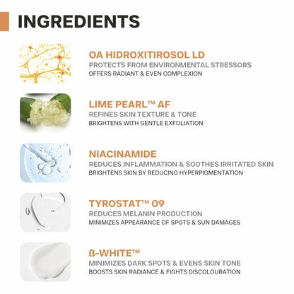 DERMATOUCH Bye Bye Pigmentation Cream || Pigmentation Cream for Women/Men with Niacinamide, B-White, Lime Pearl, OA Hidroxitirosol LD & Tyrostat - 20G