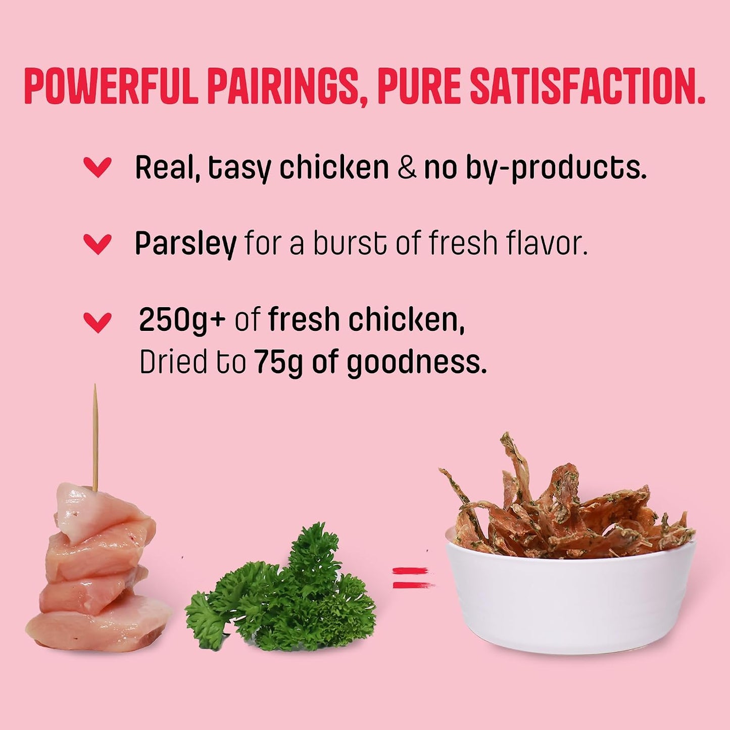 Muttley Crew Chicken & Parsley Dog Jerky with Real Lean Chicken Meat | Healthy Adult Dog Treats for Easy Digestion | All Natural, Grain-Free, Gluten-Free, No Preservatives, No Artificial Flavor (75g)