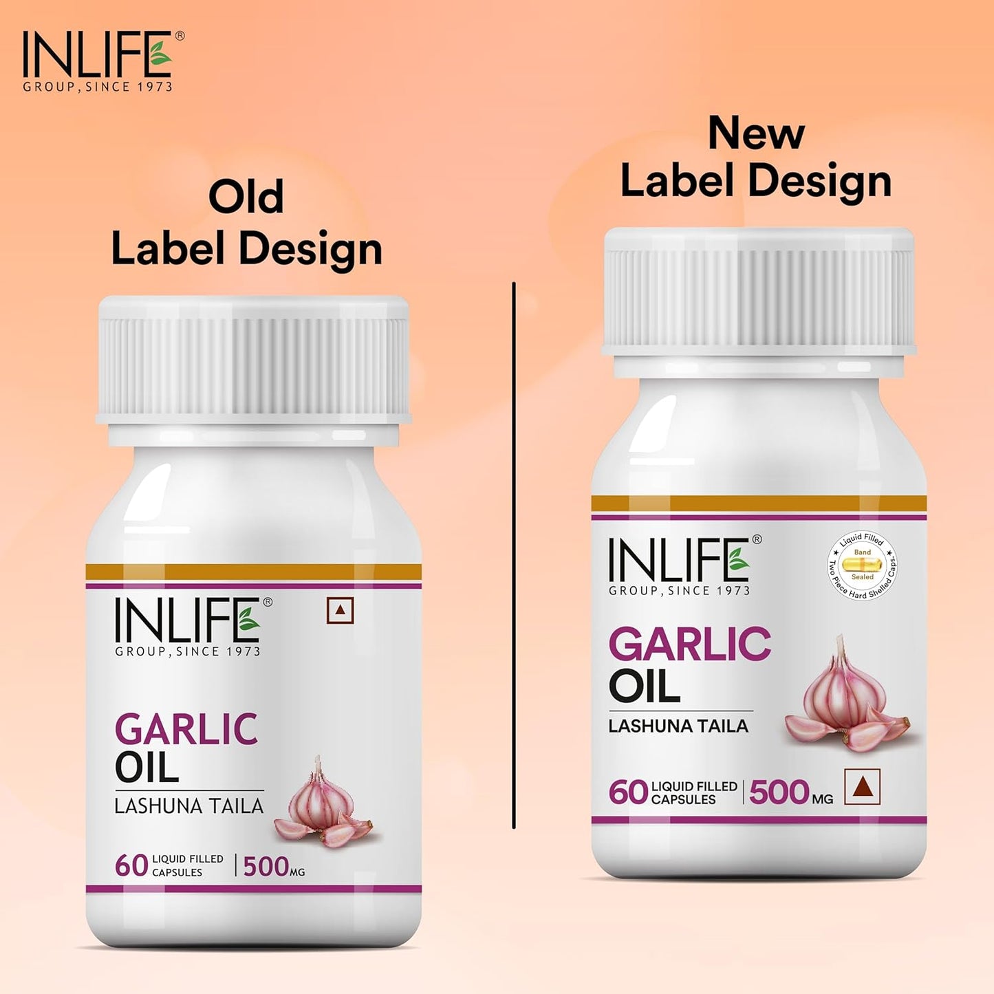 INLIFE Garlic Oil Capsules for Heart Health and Immune Support for Men and Women - 60 Liquid Filled Capsules