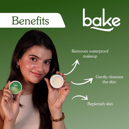 BAKE Super Glow+ Vitamin E Cleansing Balm | Rejuvenating & Hydrating Formula | For Acne prone skin Dry, Normal, Oily & Combination Skin | Sulphate & Paraben Free | 50g