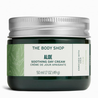 The Body Shop Aloe Soothing Day Cream, 50 ML - For Sensitive Skin | 48 Hr Hydration|Vegan