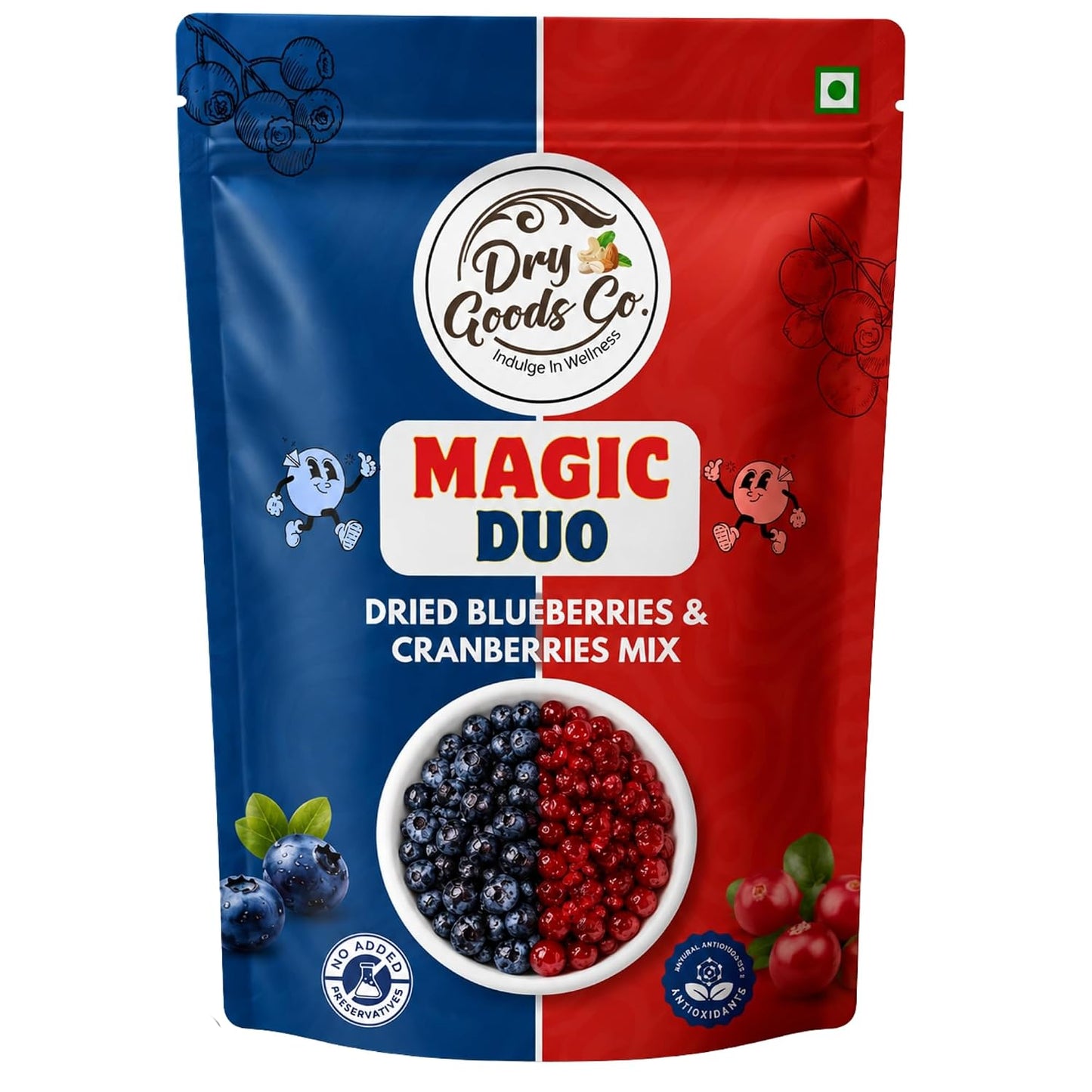Dry Goods Co Blueberry & Cranberry Dried Berry Mix | No Added Sugar | Fresh and Healthy
