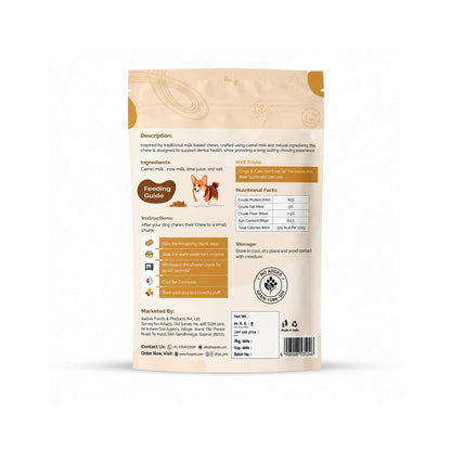 HYE Pets Camel Milk Dog Chews, Rawhide Free Long Lasting Dental Chews, High Protein Natural Dog Treats | Omega-3 Rich & Easily Digestible, Medium - 2 Chews