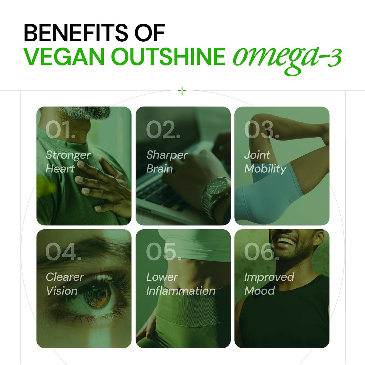 Ace Blend Outshine Omega 3 Vegan with 385mg EPA + DHA per Softgel | Full Spectrum Algal Oil | 700mg Algal Oil | Plant-Based Omega 3 Supplement | For Men & Women | 30 Softgels