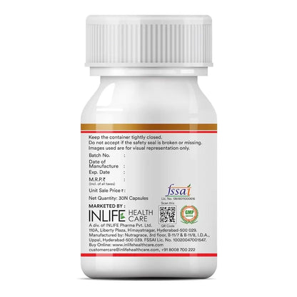 INLIFE Krill Oil Omega 3 Capsule 500mg | Antarctic Marine Phospholipids with EPA DHA Astaxanthin | Supplement for Heart, Brain, Joint, Eye & Skin Health - 30 Liquid Filled Hard Capsules (Pack of 1)