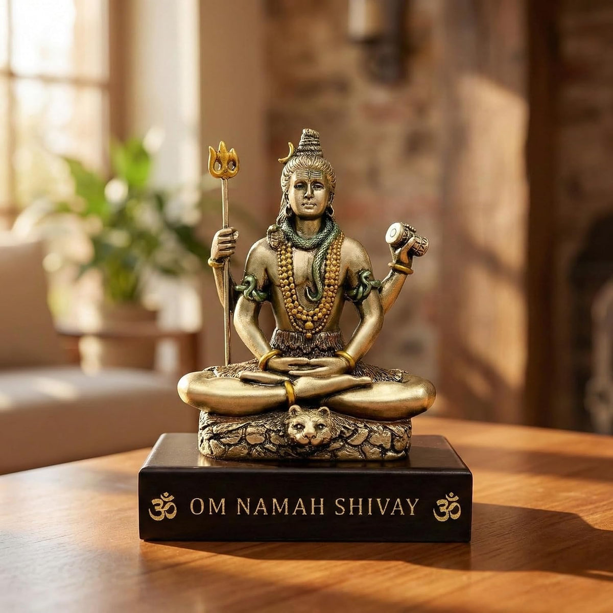 eCraftIndia Resin Lord Shiva Idol for Home Temple Car Dashboard Pooja Puja Room | Om Namah Shivaya Lord Shiva Statue Murti God Idol Showpiece