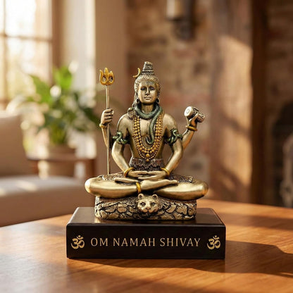 eCraftIndia Resin Lord Shiva Idol for Home Temple Car Dashboard Pooja Puja Room | Om Namah Shivaya Lord Shiva Statue Murti God Idol Showpiece