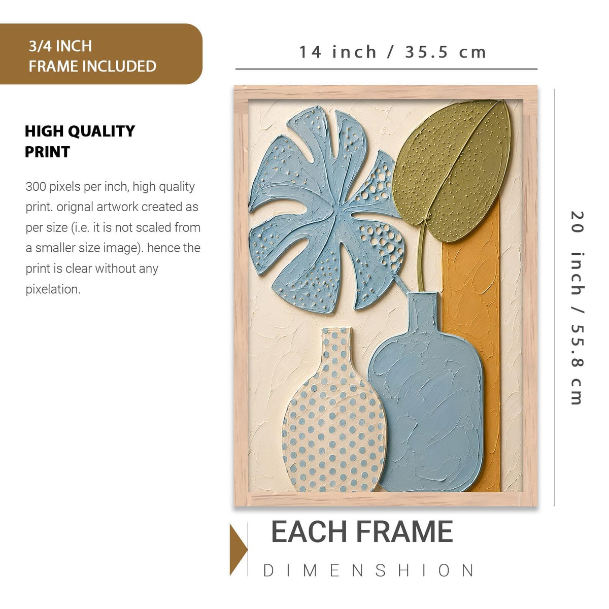 Boho Art Home Decoration Painting | Boho Painting With Frame For Living Room Bed Room Hotel Wall Decor Digital Reprint (14X20 inch)