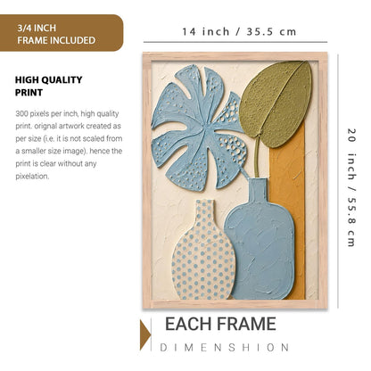 Boho Art Home Decoration Painting | Boho Painting With Frame For Living Room Bed Room Hotel Wall Decor Digital Reprint (14X20 inch)