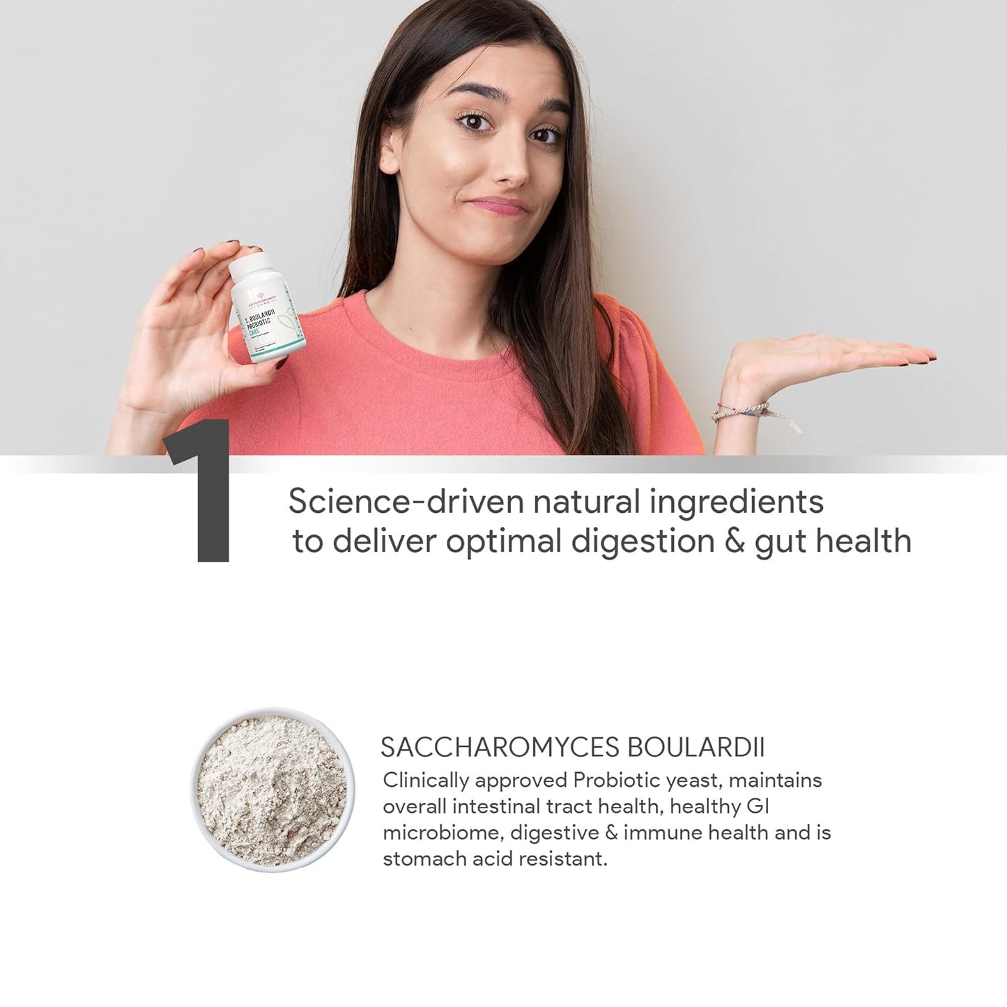 S. Boulardii Care – Saccharomyces Boulardii Probiotic Supplement | 10 Billion CFU | Probiotics Supplement for Gut Health, Intestinal Lining & Microbial Balance | 60 caps (60 doses)