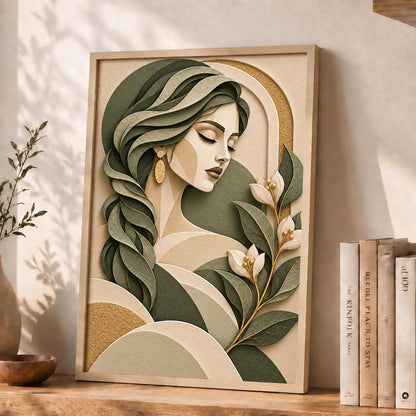 Botanical Woman Face Art- 4
