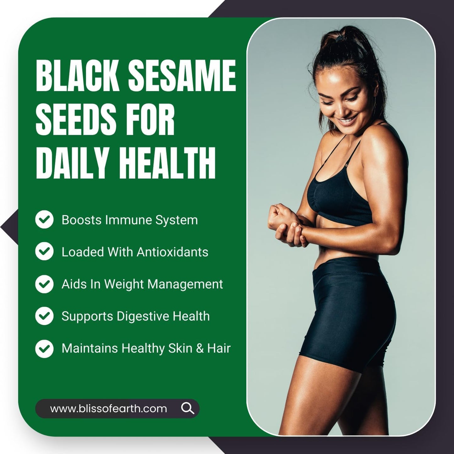 Bliss of Earth 500gm unhulled Black Sesame Seeds, Kaale Til, Fresh & Organic Fully Fiber Rich Great for Cooking & Baking