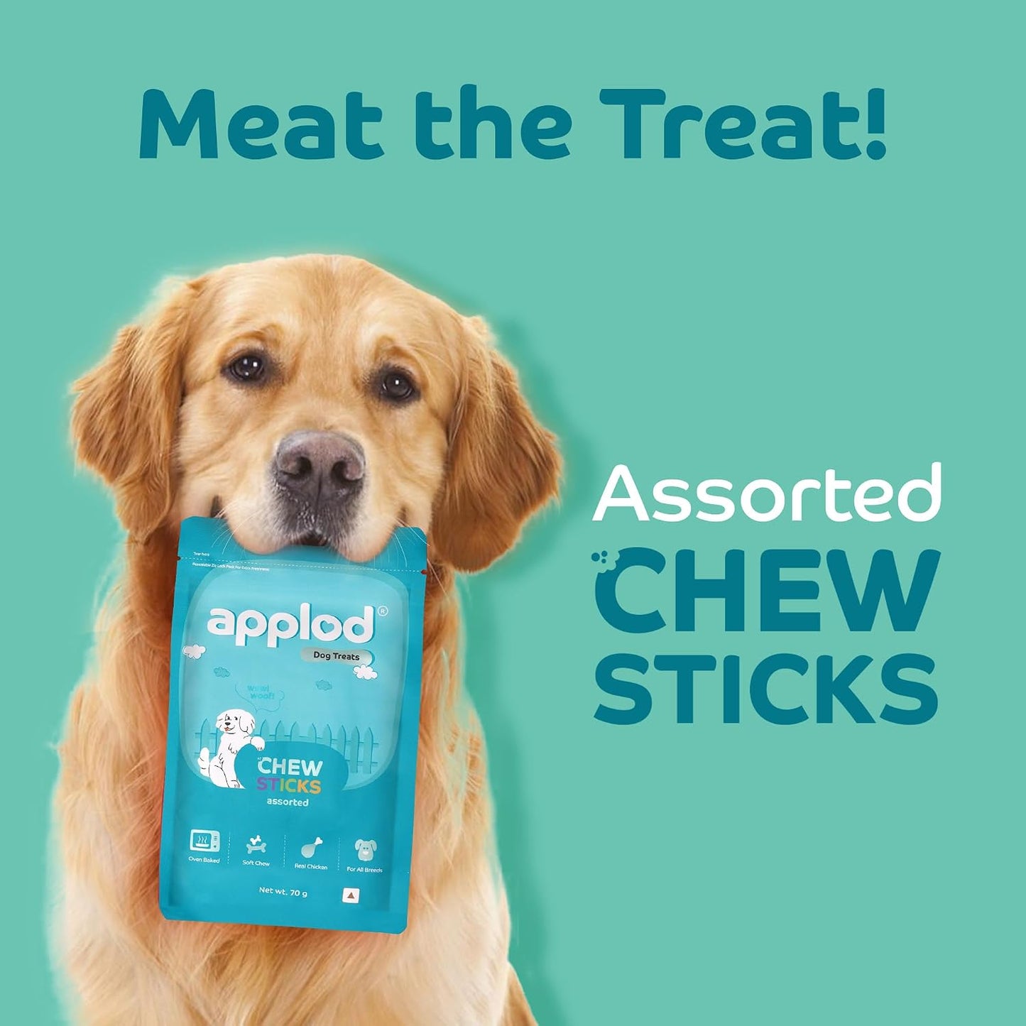 Applod Assorted Flavours Mix Chew Sticks for Dogs | Soft & Chewy Dog Treats | Healthy Chewing Snacks for All Breeds & Ages | 70g