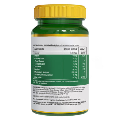 Pure Nutrition Magnesium Glycinate with Zinc Supplement 350 mg - 120 Tablets | High Absorption Magnesium Supplement for Bone, Muscle & Nerve Vitality | Supports Calm, Sleep Quality & Cramp Relief