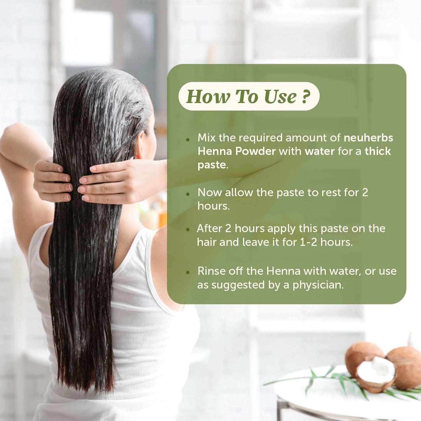 Neuherbs Henna Powder - 100g For Hair Colour | Promotes Hair Growth | 100% Pure & Natural With No Added Preservatives