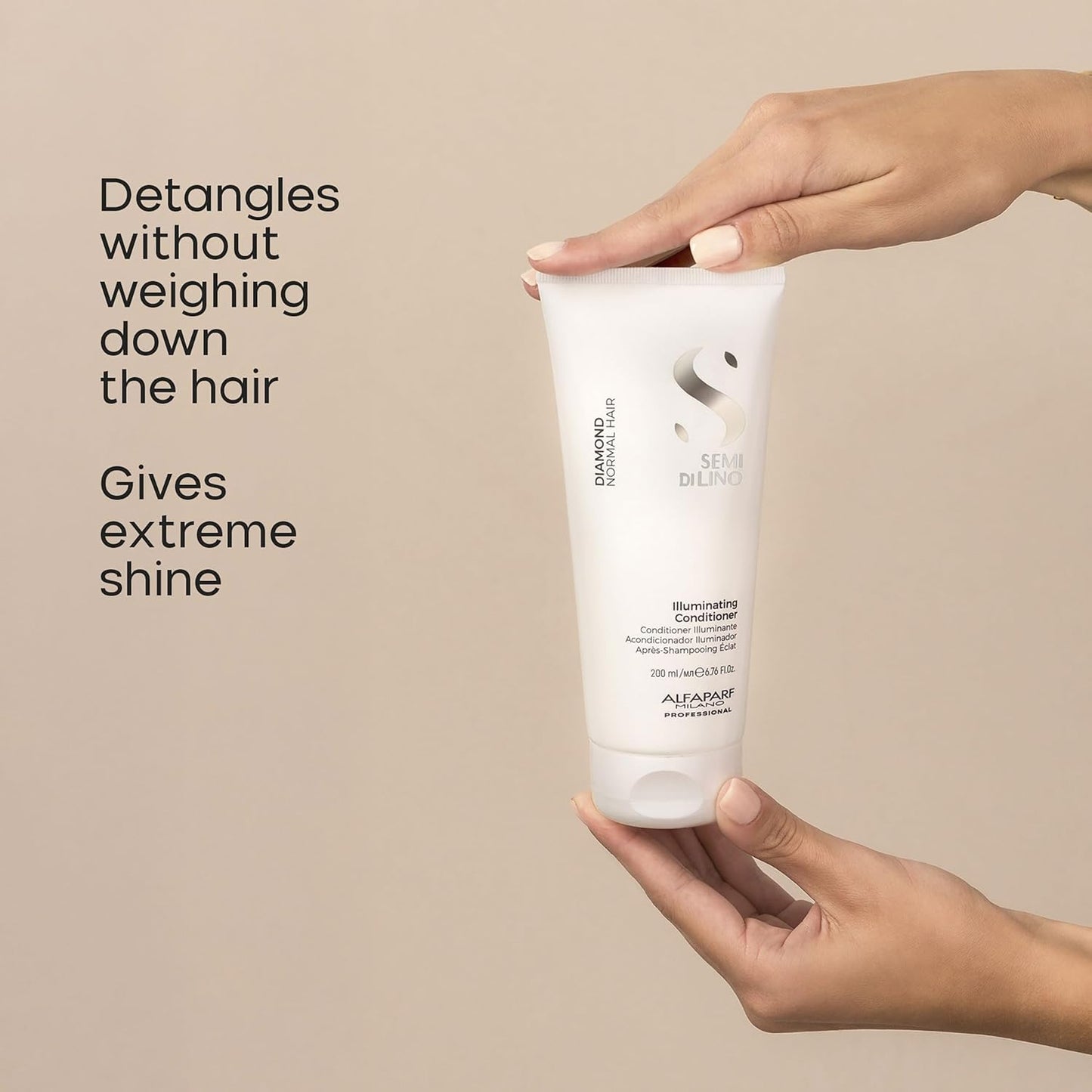 Alfaparf Milano Diamond Hair Conditioner - Provides Instant Shine & Gloss to your Hair - For Normal, Wavy, Straight Hair, Safe on Color Treated Hair - Sulfate, Paraben and Paraffin Free (200ml)