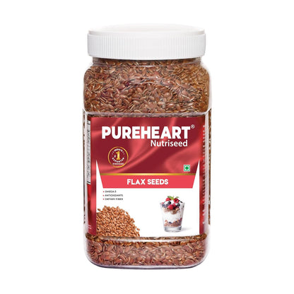 Pureheart Premium Raw Flax Seeds 454 gm | Alsi Seeds for Eating | Rich in Omega 3 Fatty Acids Magnesium Iron Dietary Fibre Protein | Supports Hair Growth Heart Health & Digestion