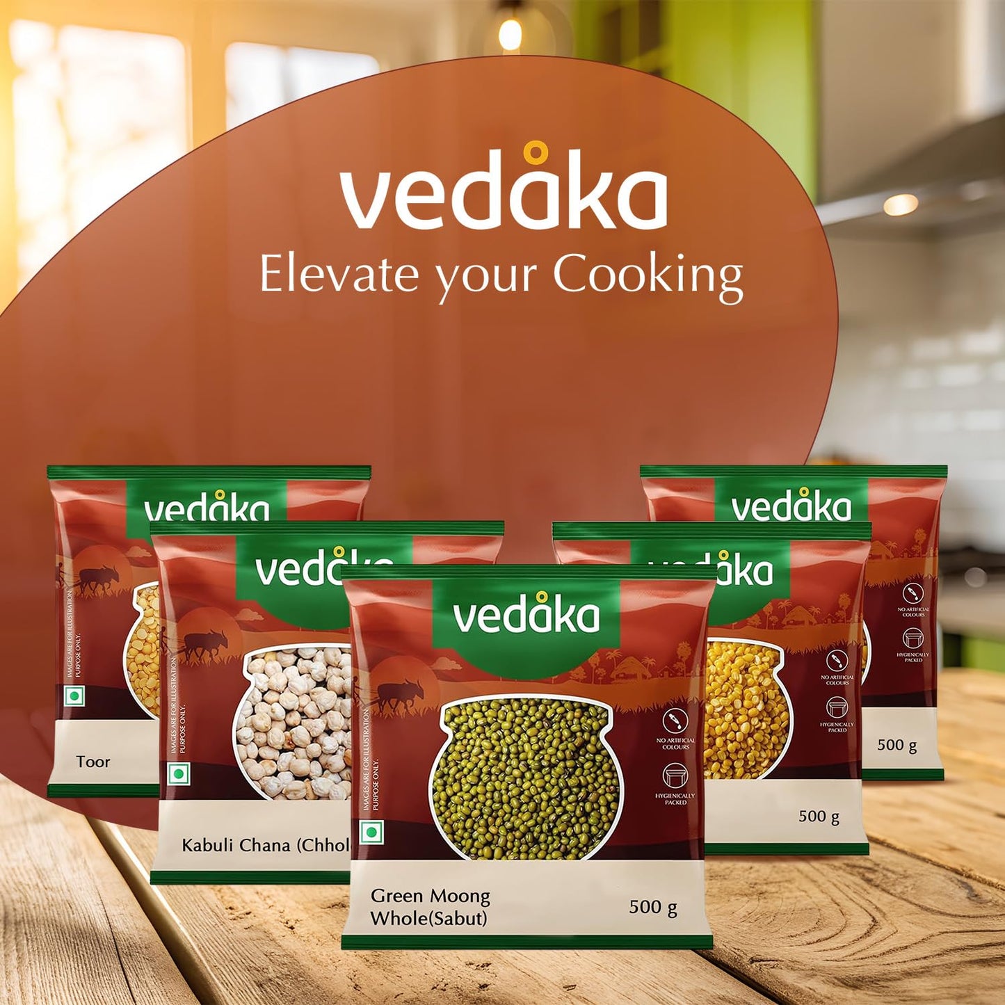 Vedaka Popular Unpolished Green Moong Whole (Sabut), 500 g|Naturally Rich in Protein |Naturally Cholesterol free