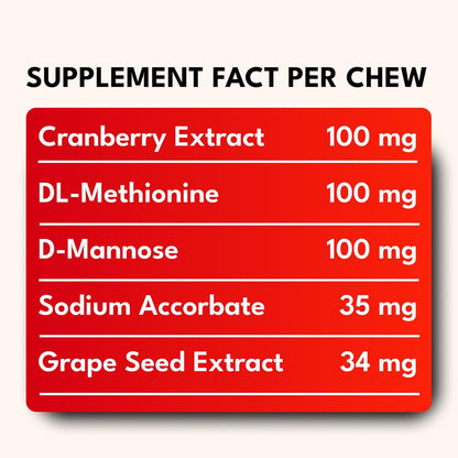 Petroyale Cranberry Chews for Dogs - Dog UTI Health Supplement - Better Urinary Tract & Bladder Function - Antioxidant, Anti-Inflammatory - for Dogs of All Breeds (30 Chews Tabs)