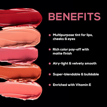 RENEE Multi-mousse for Lips, Cheeks & Eyes, Cocoa Frosting 5gm | Matte Finish, Rich Color Payoff With Weightless & Velvety Smooth Texture | Non-drying, Highly Blendable Formula