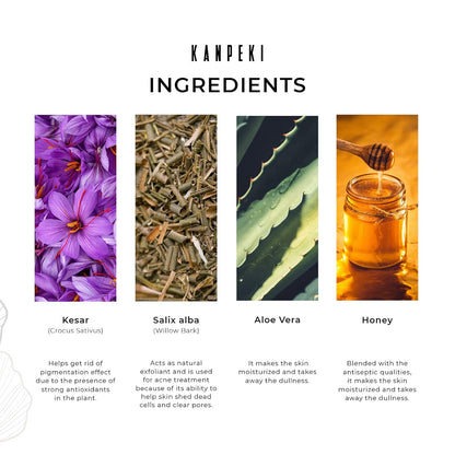 Kanpeki Light Facial Cream Counteracts Signs of Ageing, Provide Hydration, Reduces Sensitivity Contains Kesar, Aloe Vera, Honey & Willow Bark for All Skin Types, 60g