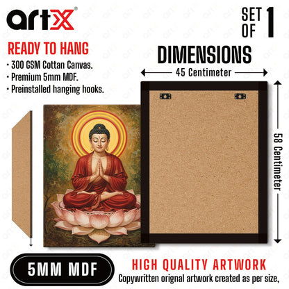 Canvas Buddha Paintings, Multicolor, Abstract, 58.0 X 45.0 cm