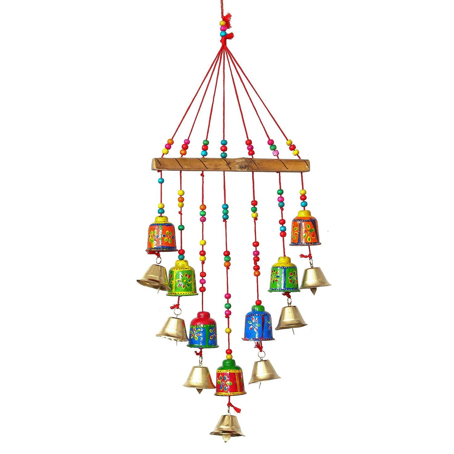 eCraftIndia Multicolour Handcrafted Decorative Window Door Wall Hanging Bells Wind Chimes Showpiece| Diwali Decoration Items for Home Decor| Gift for Diwali Navratri Housewarming