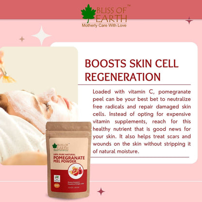 Bliss of Earth Pomegranate Peel Powder 453GM Organic Herbal For Face