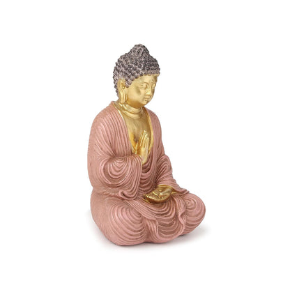 Buddha Statue | Decoration Items for Living Room | Showpiece for Home Decor Living Room | Buddha Idol (Pink: L11xW9xH16 cm)