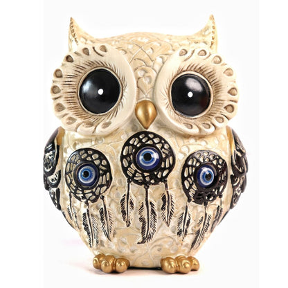 The Spiritual Living Owl Statue for Good Luck II Aesthetic Resin Owl Art Figure Showpiece II 3.5 Inch II Feng Shui & Vastu II Evil Eye II Showpiece for Home Decor II II (6 INCH, 1)