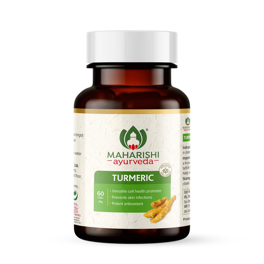 Zephivo Maharishi Ayurveda 100% OrganicTurmeric Capsules 500 MG |Boosts Immunity | Joint Support | Anti-Inflammatory | Supports Skin Health | 60 Capsules
