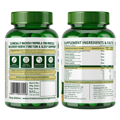 Vlado's Himalayan Organics 5X Strength Liposomal Magnesium Supplement - 2100mg+ with Chelated Magnesium Glycinate, Citrate, Oxide, Threonate, Aspartate & Triple magnesium Complex | For Sleep, Cramps, Recovery 120 Tablets