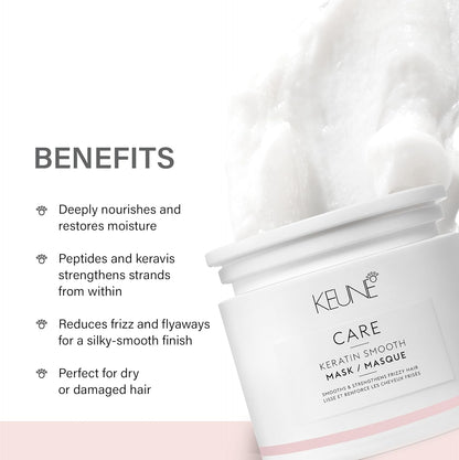 Keune Care Keratin Smoothing Hair Treatment Mask For All Hair Types 6.7oz / 200ml New Design