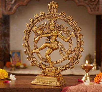 Metal Shiva Idol Natraj Statue for Home Decor,Gold Plated Dancing Shiva Natraja/Natrajan (Mahakal Murti) Showpiece Figurine Murti Deccoration & Gifts Article...
