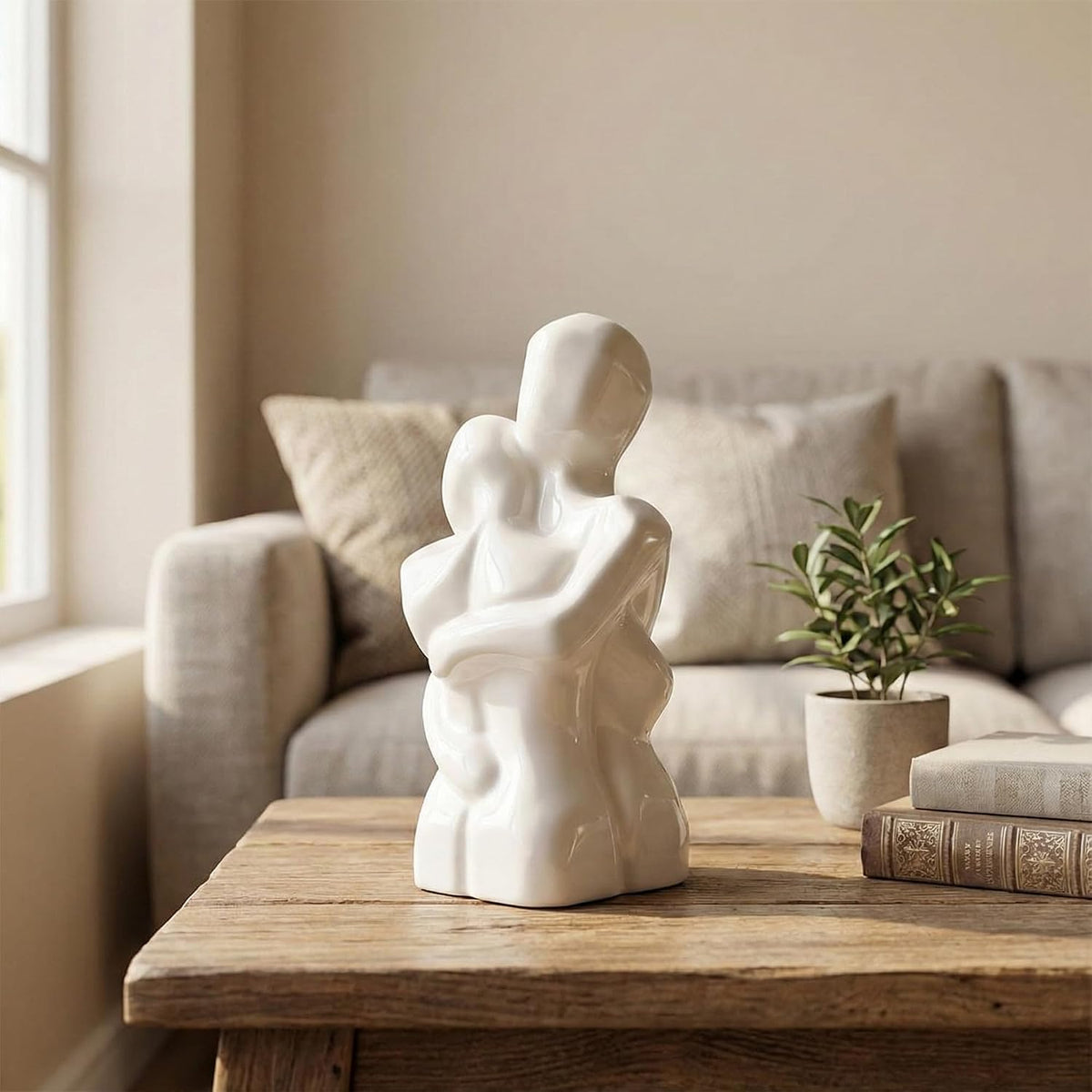 CraftVatika Romantic Couple Showpiece, Home Decoration Items for Living Room, Ceramic Showpiece for Home Decor, Home Decor Items for Living Room Bedroom Hall Office, Wedding Anniversary Valentines Day